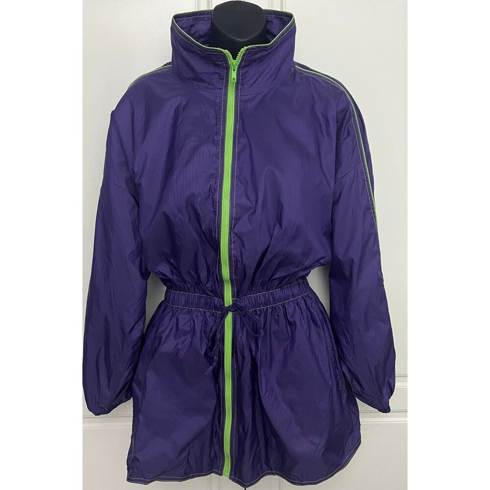 Vintage Basic Rituals Women's Purple Windbreaker/Jacket Cinched Waist Size M